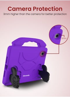 Moxedo Moxedo Shockproof Protective Case Cover Lightweight Convertible Handle Kickstand for Kids with Pencil Holder Compatible for iPad Mini 6 - Purple  - Image 2