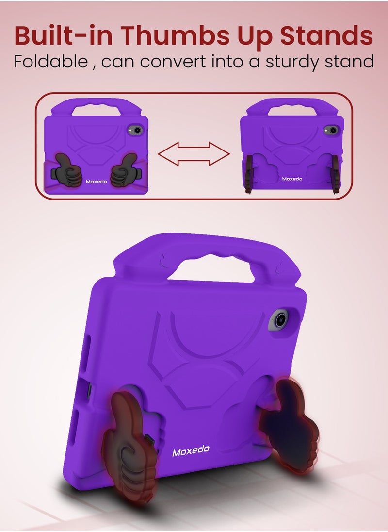 Moxedo Moxedo Shockproof Protective Case Cover Lightweight Convertible Handle Kickstand for Kids with Pencil Holder Compatible for iPad Mini 6 - Purple  - Image 5