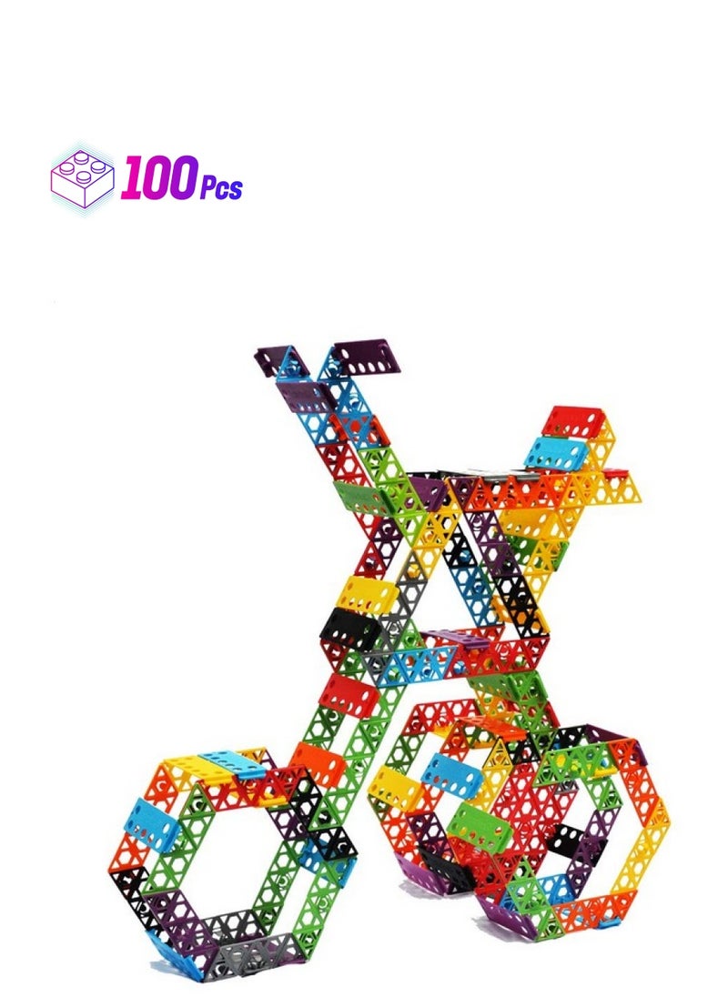 Qubits Stem Construction Set 100 Pieces An Open Play Engineering And Building Toy (Alternative To Blocks)  - Image 1