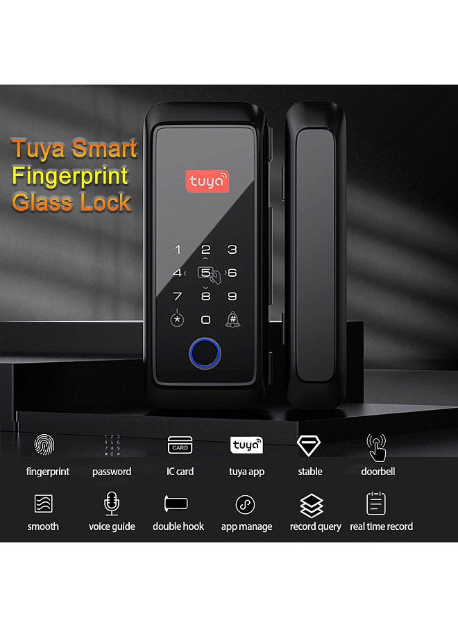 Tuya Smart Lock Fingerprint Lock Door Lock Keypad Door Lock with Handle Fingerprint Electronic Deadbolt Door Lock Smart Door Lock Compatible with Tuya APP