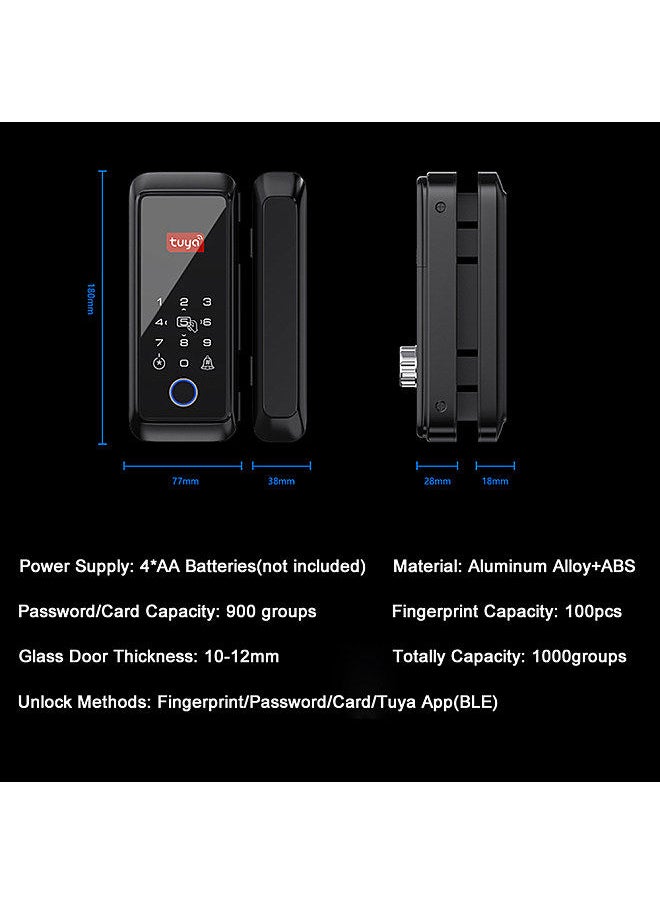 Tuya Smart Lock Fingerprint Lock Door Lock Keypad Door Lock with Handle Fingerprint Electronic Deadbolt Door Lock Smart Door Lock Compatible with Tuya APP
