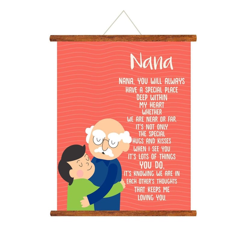 YaYa Cafe YaYa cafe Fathers Day Gifts Nana You Will Always be Special Grandpa Greeting Card Scroll 24x32 inches  - Image 1