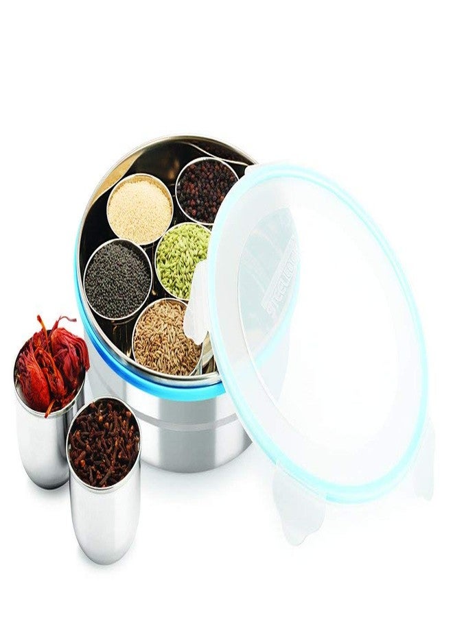 Steellock Stainless Steel Spice Container/Masala Dabba With Stainless Steel Wati, Silver (MS-02) - Image 2