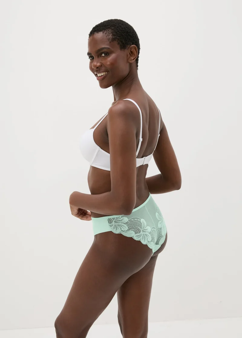 Matalan Mint Lace Back Brazilian Knickers