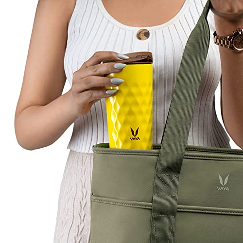 VAYA Essential Tote Bags for Women, Made Of Polyester Lightweight Handbags, Multipurpose Hand Bag for Work, Travel & Everyday Use, Comes with Detachable External Pouch, Color-Safari Green - Image 4