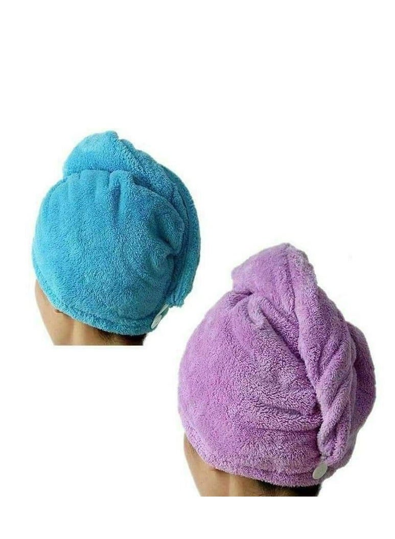 Microfiber Hair Bonnet, Towel, Hair Turbans for Wet Hair, Curly Hair, Hair Drying Towel, Multicolor - Image 2