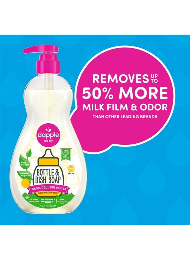 dapple Bottle and Dish Soap Baby, Fresh Citrus, 16.9 Fl Oz (Pack of 1) - Plant Based Dish Liquid for Dishes & Baby Bottles - Hypoallergenic Soap, Liquid Soap - Image 3