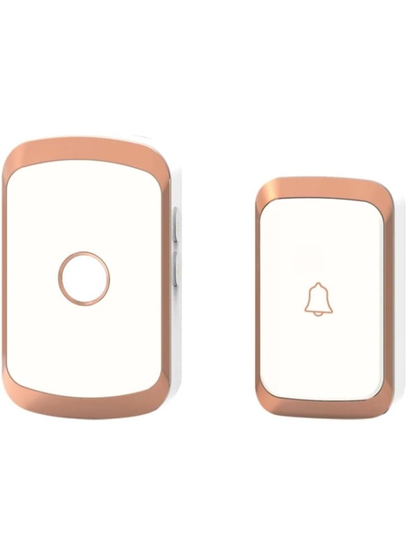 Rubik Wireless Doorbell with 36 Chimes, 4-Level Volume, 300m Range Battery Operated Waterproof Cordless Plug in and Play for Home School Office (White/Rose Gold)  - Image 1