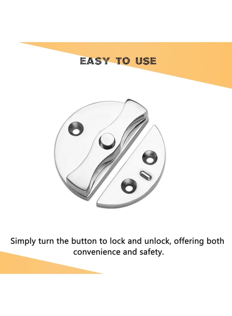 Barakah قفل باب قارب بحري ثقيل، زر دوار من الفولاذ المقاوم للصدأ 316 مع براغي، لقفل الأبواب وفتحات القارب، معدات متينة مقاومة للتآكل للاستخدام في اليخوت والبحر (عبوة 2)  - Image 2