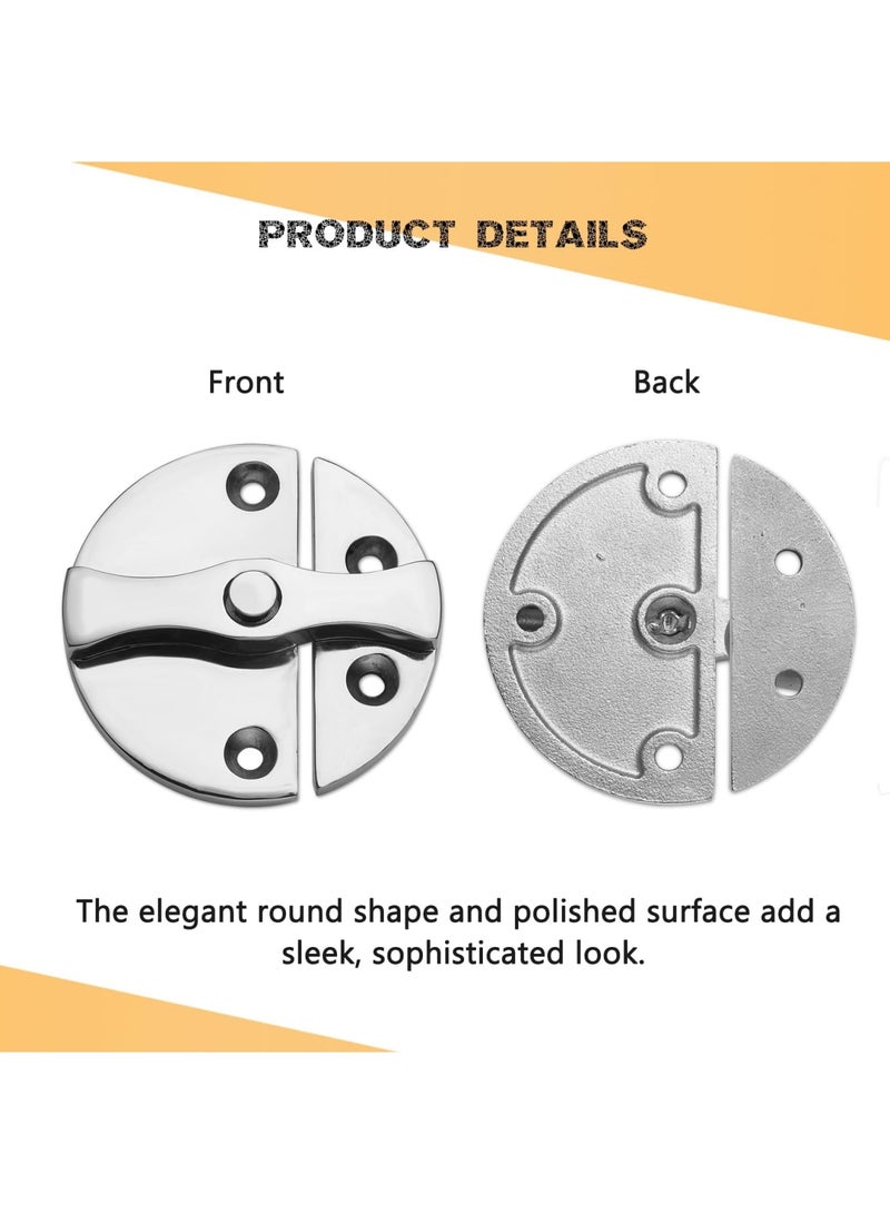 Barakah قفل باب قارب بحري ثقيل، زر دوار من الفولاذ المقاوم للصدأ 316 مع براغي، لقفل الأبواب وفتحات القارب، معدات متينة مقاومة للتآكل للاستخدام في اليخوت والبحر (عبوة 2)  - Image 5