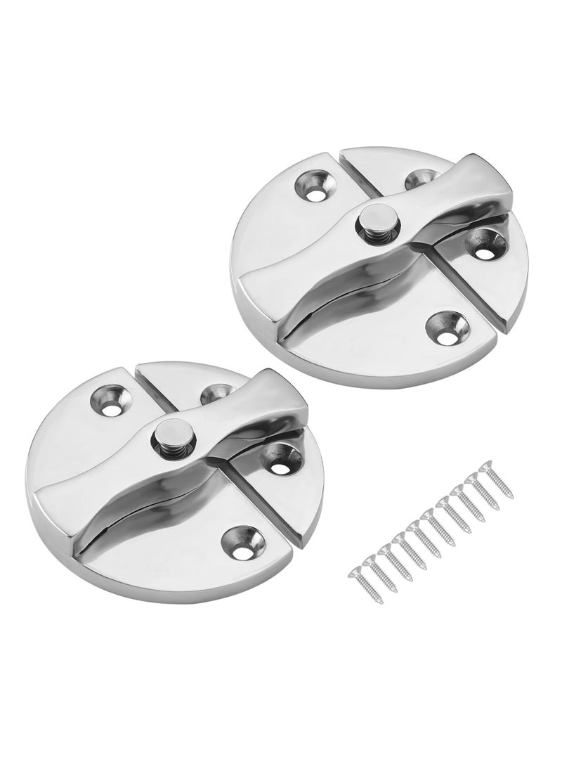 Barakah قفل باب قارب بحري ثقيل، زر دوار من الفولاذ المقاوم للصدأ 316 مع براغي، لقفل الأبواب وفتحات القارب، معدات متينة مقاومة للتآكل للاستخدام في اليخوت والبحر (عبوة 2)  - Image 1