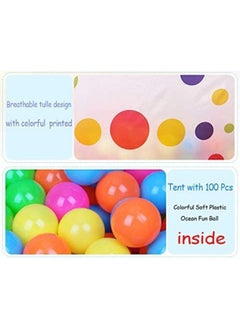 EASY FUTURE Tent Play House Foldable Pop UpTent Play Play House for Children Ocean ball Pool Indoor and Outdoor Including 100 Pcs Colorful Soft Plastic Ocean Fun Ball  - Image 5