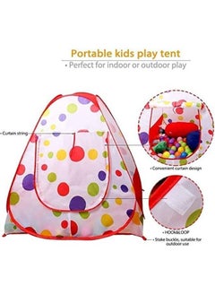 EASY FUTURE Tent Play House Foldable Pop UpTent Play Play House for Children Ocean ball Pool Indoor and Outdoor Including 100 Pcs Colorful Soft Plastic Ocean Fun Ball  - Image 3