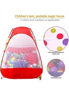 EASY FUTURE Tent Play House Foldable Pop UpTent Play Play House for Children Ocean ball Pool Indoor and Outdoor Including 100 Pcs Colorful Soft Plastic Ocean Fun Ball  - Image 4