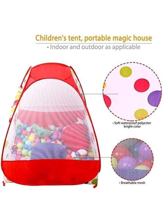 EASY FUTURE Tent Play House Foldable Pop UpTent Play Play House for Children Ocean ball Pool Indoor and Outdoor Including 100 Pcs Colorful Soft Plastic Ocean Fun Ball  - Image 4