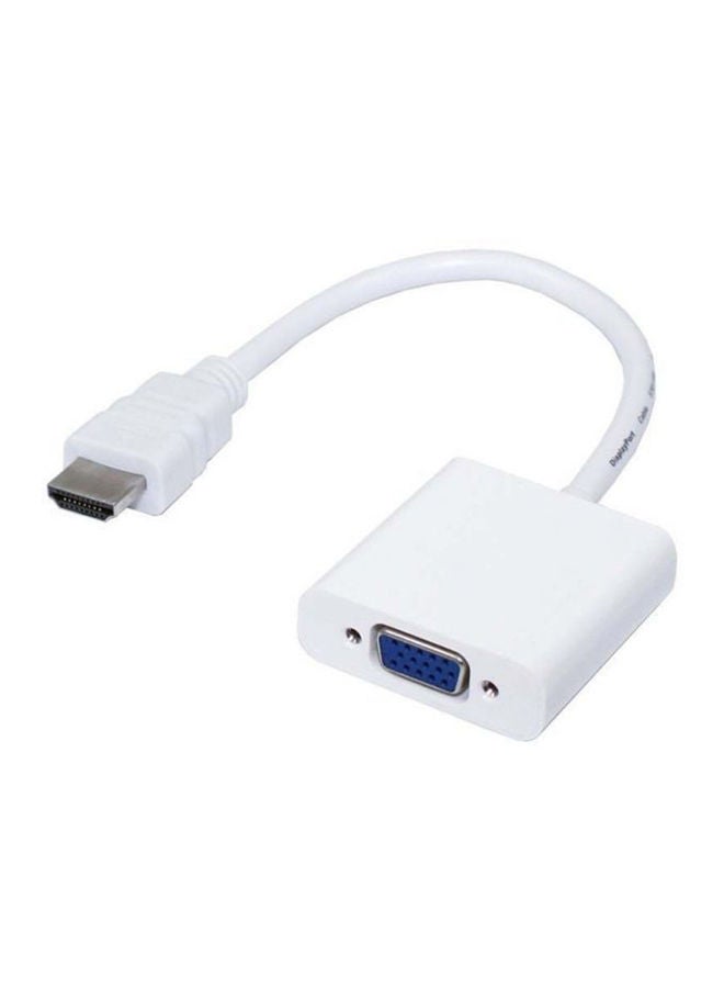 NIBEMINENT HDMI To VGA Cable Video Converter Adapter White