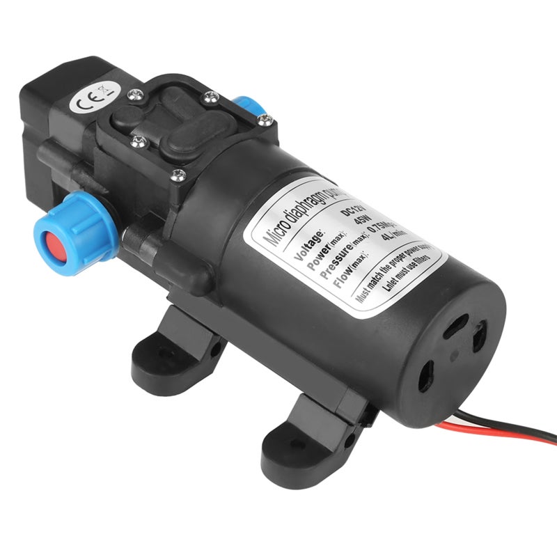 DC 12V Micro Diaphragm Pump: 4L/Min Flow, High Quality Bearing, Low Noise Water Self Priming Pump - Quick Connect Terminal, Corrosion Resistant PPS Material Pump for General Fluid Transfer - Image 3