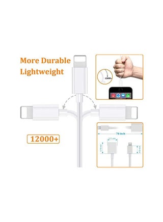Charger Extension Cable For Iphone Ipad Extender Dock Cable For Male To Female Cable Extension Adapter Pass Video Data Audio 6.6Ft 1M*2 White - pzsku/Z71A0484E4958EA4BEF50Z/45/_/1703063877/0d89f30f-358a-498f-96bf-3458386cfd68