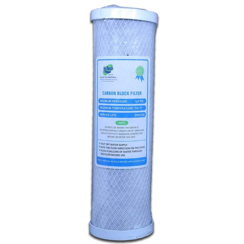 Hi-Tech cto Carbon Filter for Open Type Water Purifier Suitable and Compatible for RO Models Compaq, Counter Top, Desktop,Undersink, Most of The Water Purifier Brands and Models.