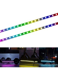 Captaintech Scooter LED Strip Light, 2 Pack Night Cycling Foldable Colorful Lamp Waterproof Safety Skateboard Decorative Accessories for Xiaomi M365/pro, for Ninebot/for Mercane Wide Wheel Scooter  - Image 1