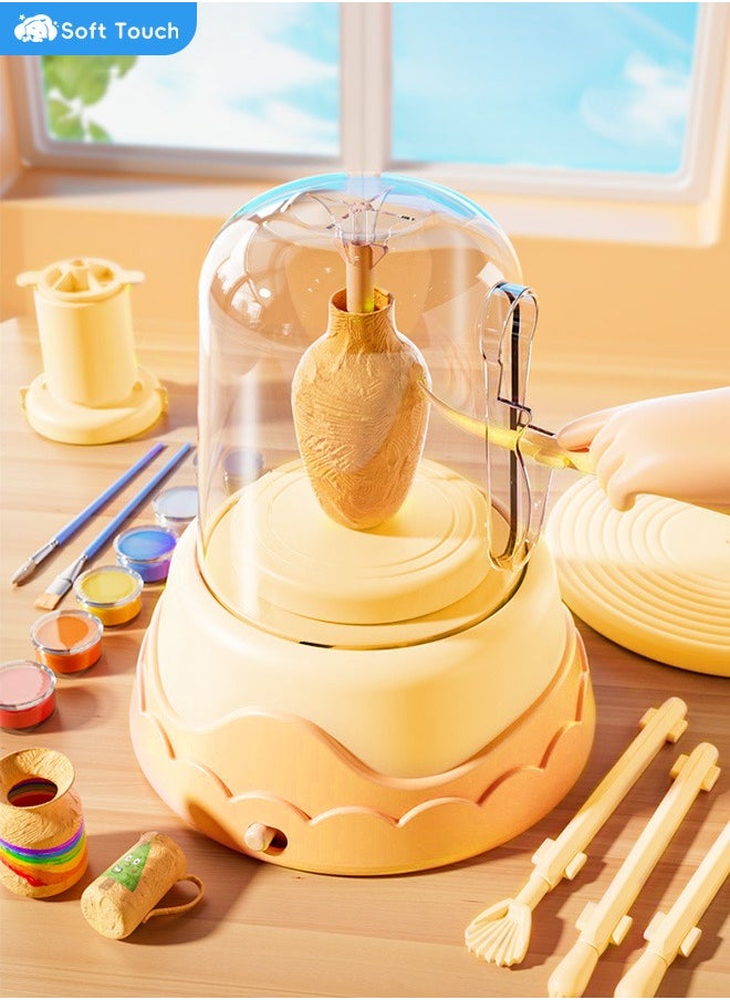 Soft Touch - DIY Pottery Wheel for Kids and Beginners Mini Pottery Wheel Kit with modeling clay Sculpting Tools Clay Wheel Air Dry Clay Banding Wheel for Pottery Arts and Crafts for Boys and Girls - Image 1