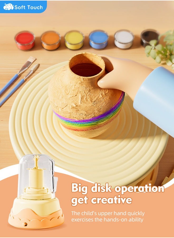 Soft Touch - DIY Pottery Wheel for Kids and Beginners Mini Pottery Wheel Kit with modeling clay Sculpting Tools Clay Wheel Air Dry Clay Banding Wheel for Pottery Arts and Crafts for Boys and Girls - Image 1