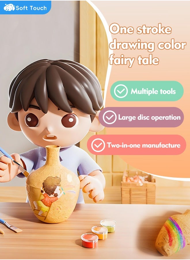 Soft Touch - DIY Pottery Wheel for Kids and Beginners Mini Pottery Wheel Kit with modeling clay Sculpting Tools Clay Wheel Air Dry Clay Banding Wheel for Pottery Arts and Crafts for Boys and Girls - Image 1