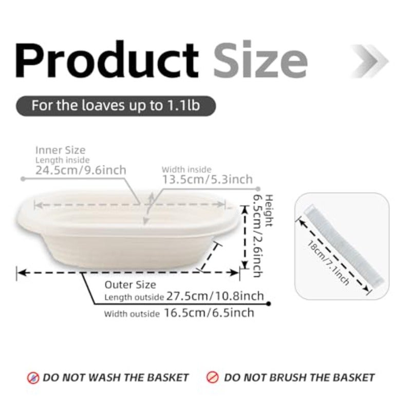 11inch Oval Pulp Sourdough Banneton Bread Proofing Basket Set 20 Bread Baking Supplies with 100pcs Disposable Non-Woven Liners for Professional and Homemade Artisan Bread - Image 3