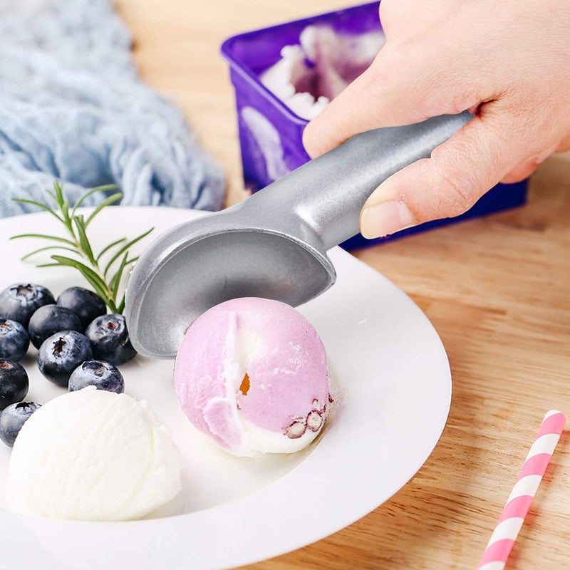 HANSGO Ice Cream Scoop, 2PCS 7 inches Nonstick Anti-Freeze Ice Cream Scooper One Piece Aluminum Design Dishwasher Safe - Image 2