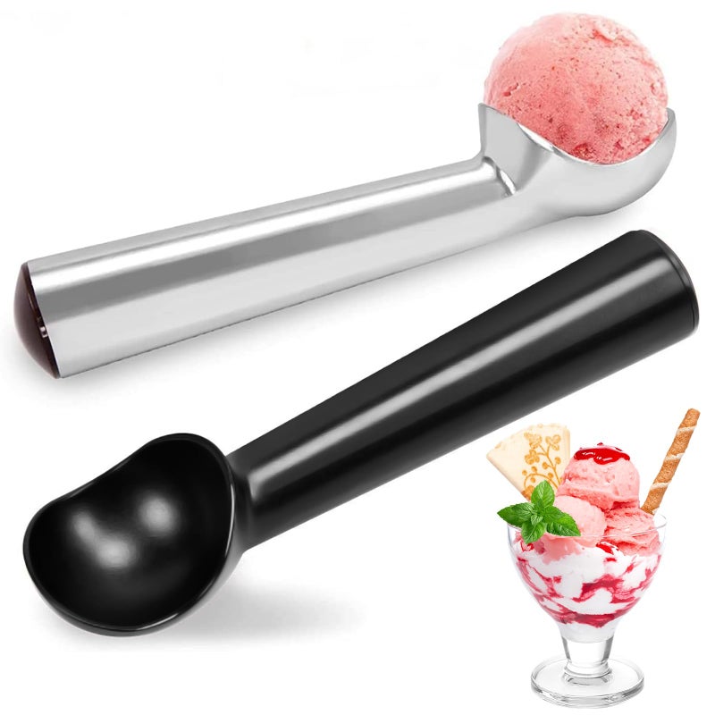 HANSGO Ice Cream Scoop, 2PCS 7 inches Nonstick Anti-Freeze Ice Cream Scooper One Piece Aluminum Design Dishwasher Safe - Image 1
