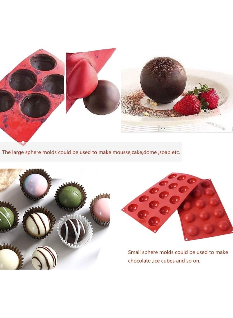  سي تي زد طقم قوالب سيليكون نصف كروي – 5 مقاسات مختلفة | قوالب سيليكون دائرية للشوكولاتة، الكيك، الجيلي، الصابون والريزن - Image 2