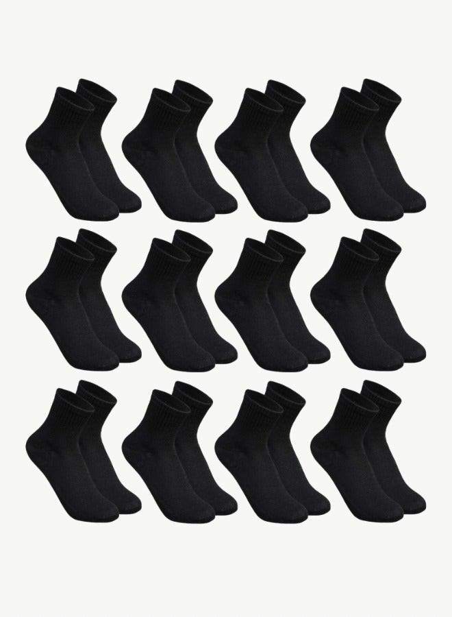 Men's Socks Set of 12 Pairs Black High Quality Men's Socks One size fits all  - Image 1