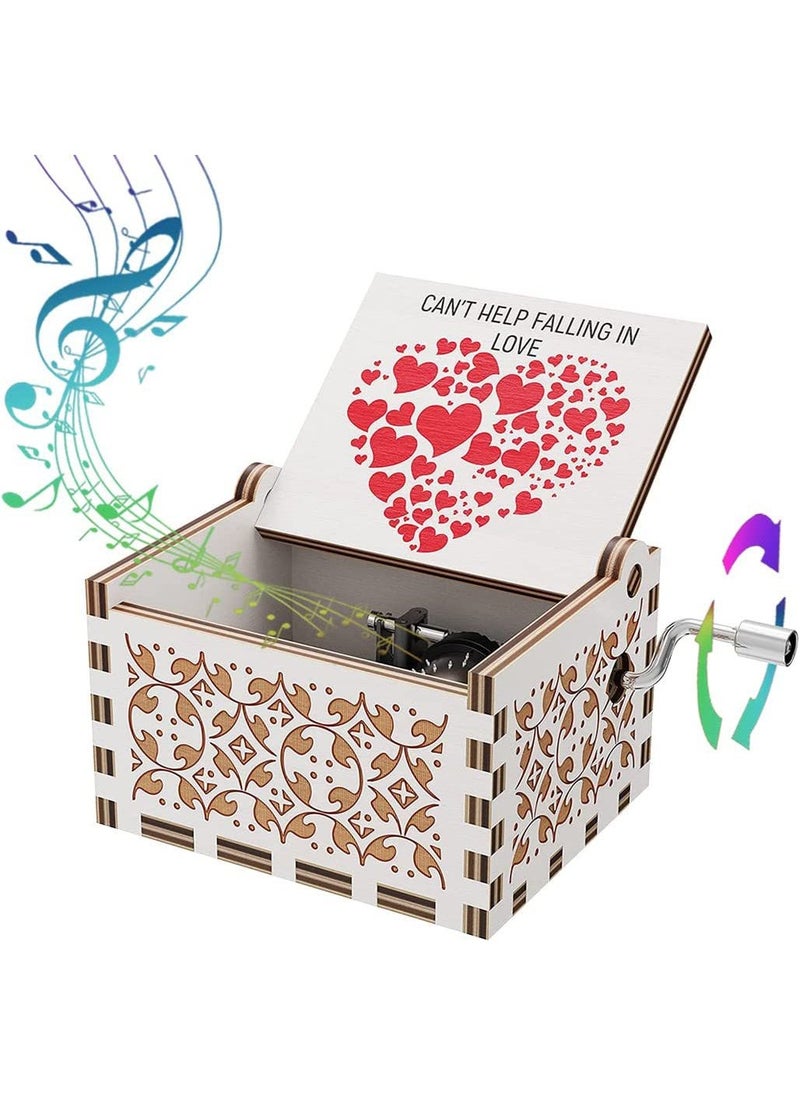 Wooden hand-cranked music box fall in love uv painted music box for nostalgic handmade gifts stall ornaments wholesale Snuggle in Love  - Image 5