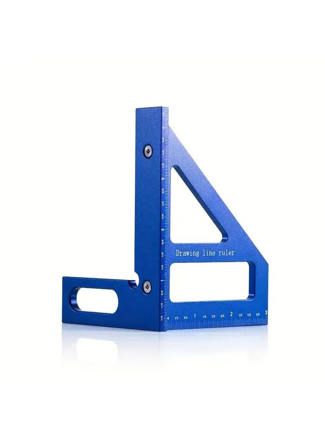 Blue Aluminum Alloy Square Angle Ruler High Precision Multi Angle Measuring Tool - Image 1