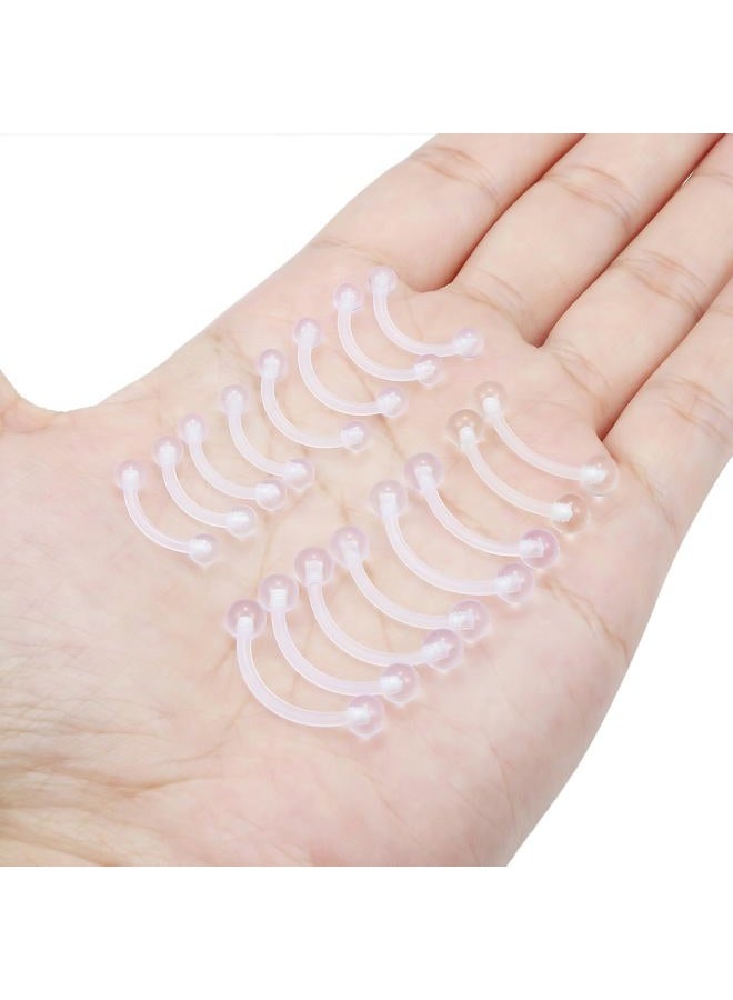 Hoeudjo Clear Belly Button Ring Plastic Belly Button Rings Silicone Belly Piercing Retainers Pregnancy Long Navel Ring Bar Length 10/12/14/16mm, Plastic, plastic - Image 4