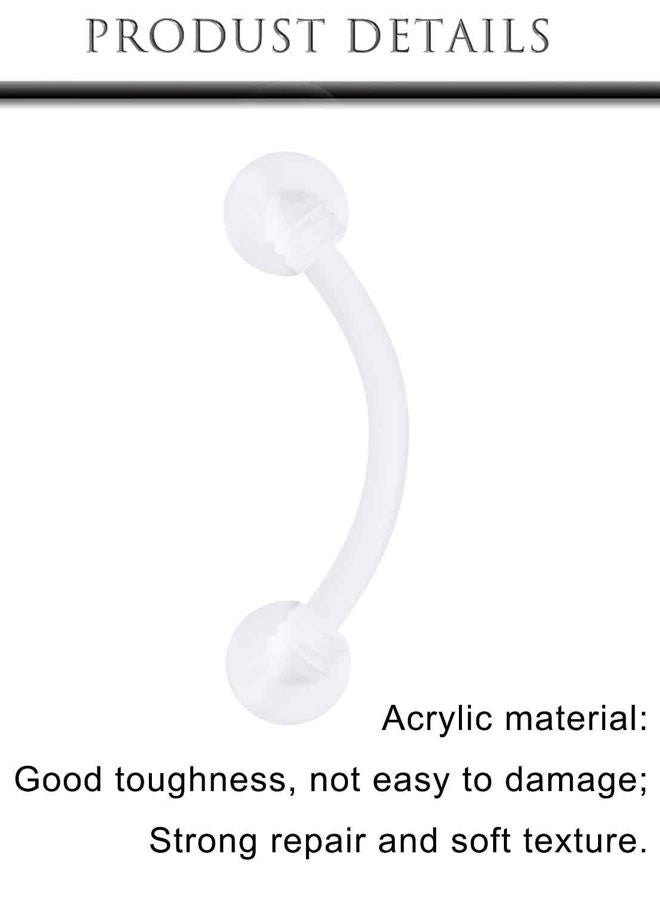 Hoeudjo Clear Belly Button Ring Plastic Belly Button Rings Silicone Belly Piercing Retainers Pregnancy Long Navel Ring Bar Length 10/12/14/16mm, Plastic, plastic - Image 3