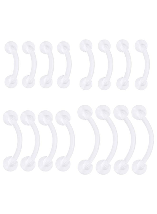 Hoeudjo Clear Belly Button Ring Plastic Belly Button Rings Silicone Belly Piercing Retainers Pregnancy Long Navel Ring Bar Length 10/12/14/16mm, Plastic, plastic - Image 1