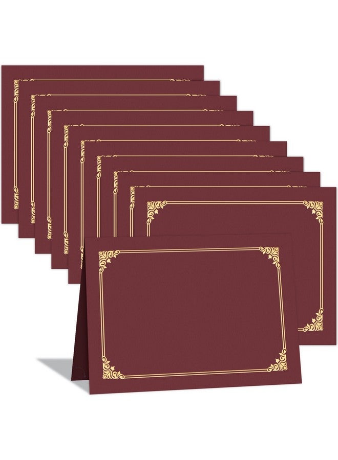 هاوتوكو 10 عبوات من حاملي الشهادات، حاملي دبلوم بورجوندي، أغطية جوائز المستندات، مجلدات الشهادات مع حدود من رقائق الذهب لحجم الحروف 8.5X11 - Image 1