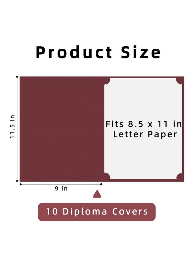 هاوتوكو 10 عبوات من حاملي الشهادات، حاملي دبلوم بورجوندي، أغطية جوائز المستندات، مجلدات الشهادات مع حدود من رقائق الذهب لحجم الحروف 8.5X11 - Image 2