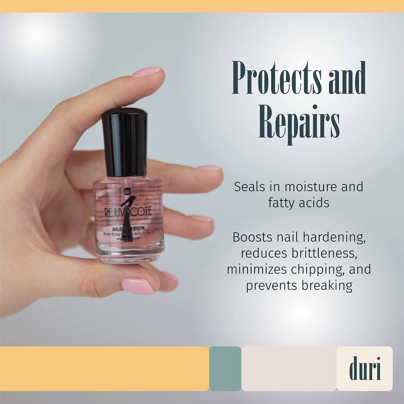 duri Rejuvacote 1 Nail Growth System - Original Maximum Strength Formula - Nail Strengthener and Nail Growth - Base and Top Coat - Pack of 2-0.45 fl. oz. - Image 4