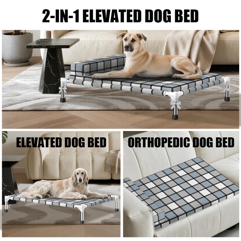 Caghash Elevated Raised Lifted Dog Bed Elevated Dogs Bed with Bolster & Cushion Mat Raised Pet Couch Bed with Pillow for Indoor Outdoor - Image 5