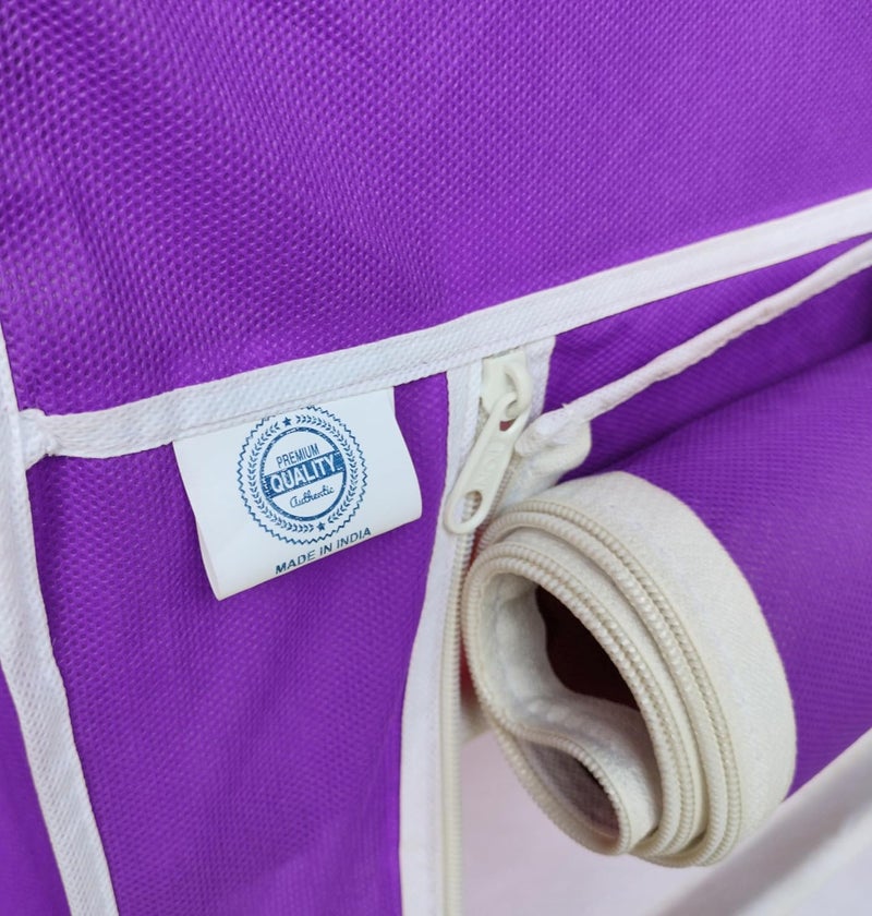 Whitecloud TRANSFORMING HOMES Whitecloud TRANSFORMING HOMES Collapsible Wardrobe Closet for Clothes Almira 2 Hanging Space 8 Shelves NonWoven Fabric 90 GSM 88230 Purple  - Image 4