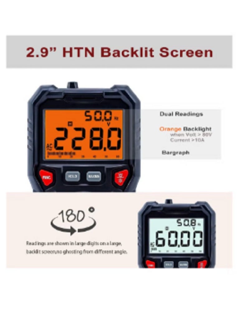 HABOTEST - Digital Multimeter TRMS 6000 Counts Ohmmeter Auto-Ranging Fast Accurately Measures Voltage Current Amp Resistance Diodes Continuity Duty-Cycle Capacitance Temperature for Automotive - Image 1