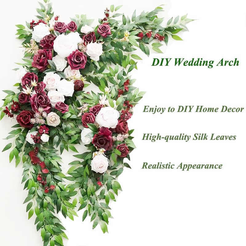 FUNORNAM 12Pcs Italian Ruscus Greenery Stems Artificial Silk Greenery Leaves Garland Vines Hanging Spray for DIY Wedding Arch Bouquet Filler Table Centerpieces Home Indoor Decor - Image 5