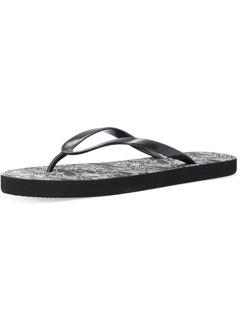 Termit صنادل تيرميت النسائية هاواي سوداء/بيضاء – EU 36، مريحة ودائمة، أنيقة للشاطئ، نعل مزخرف لتمسك ممتاز، تصميم مرن - Image 1