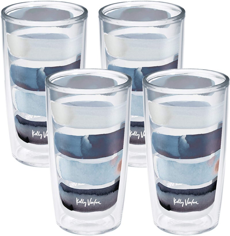 Tervis Made in USA Double Walled Kelly Ventura Insulated Plastic Tumbler Cup Keeps Drinks Cold  Hot 16oz 4pk Sorbet Stripe