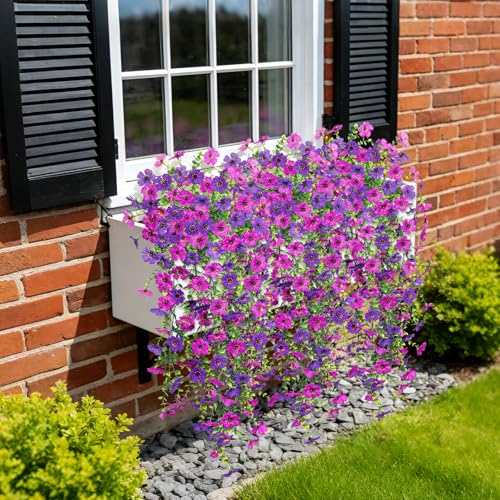 ADXORA Fake Artificial Hanging Flowers for Outdoor Spring Decor 2PCS Faux Silk Flowers Plants for Outdoor Outside Planter UV Resistant Daisy for Porch Front Door Patio Balcony Yard Decor - Image 5