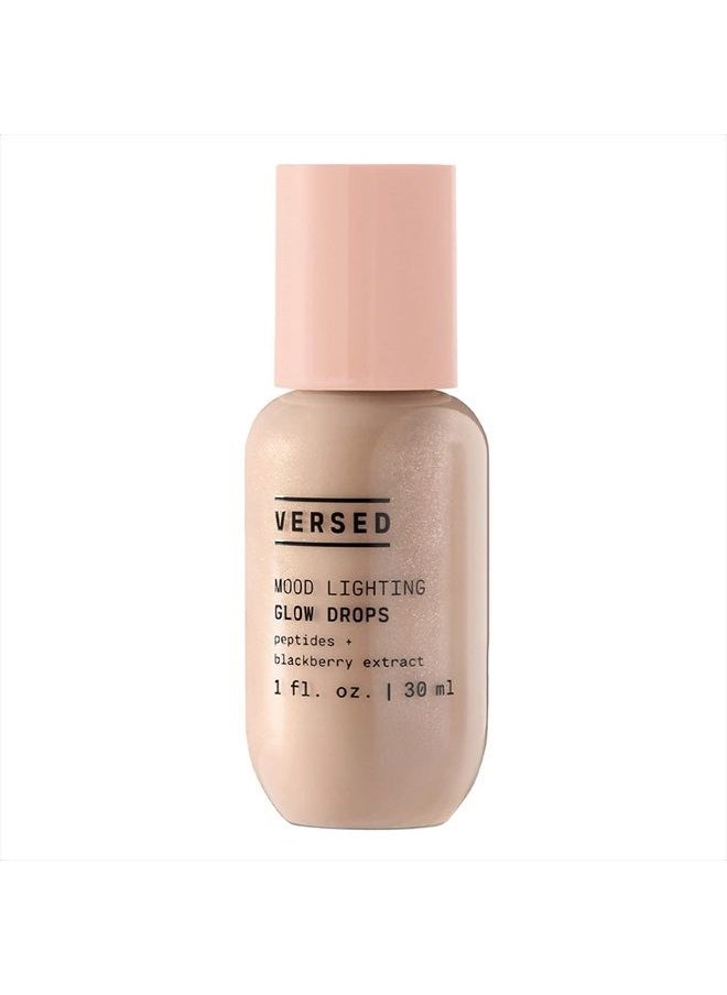 Versed - Mood Lighting Luminizing Glow Drops, Sheer Golden - Liquid Highlight & Bronzing Drops with Illuminating Light-Reflecting Pigments - Antioxidants & Hydrating Hyaluronic Acid - Vegan (1 fl oz) - Image 1