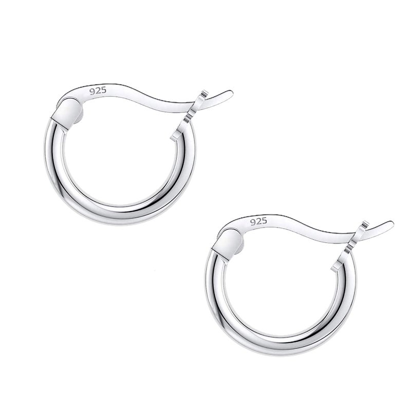 Savlano 925 Sterling silver Round Hoop Earrings for Women & Men Comes in 10MM-25MM (10) - Image 2