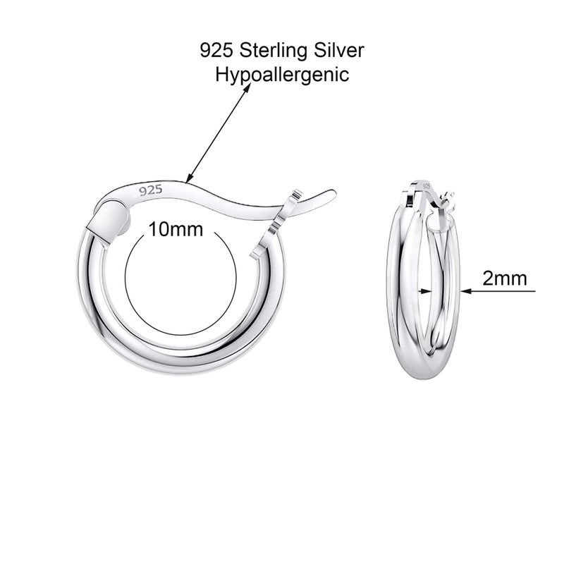 Savlano 925 Sterling silver Round Hoop Earrings for Women & Men Comes in 10MM-25MM (10) - Image 3